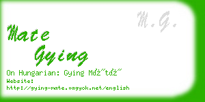 mate gying business card